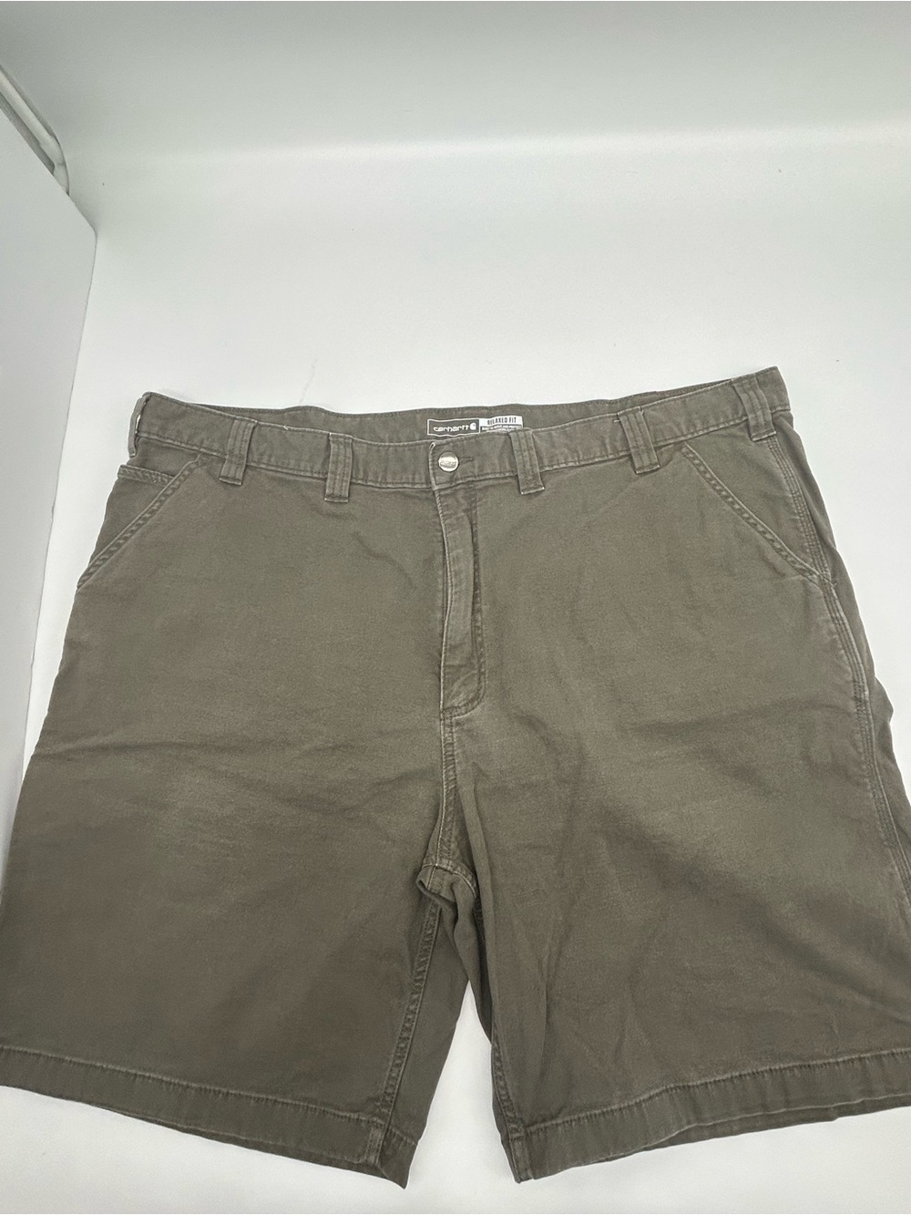 Carhartt Men’s Olive Workwear Flat Front Shorts